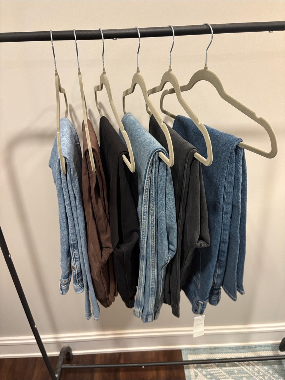 Abercrombie & Fitch Straight Jeans in Light Blue, Dark Blue, Black, and Brown
